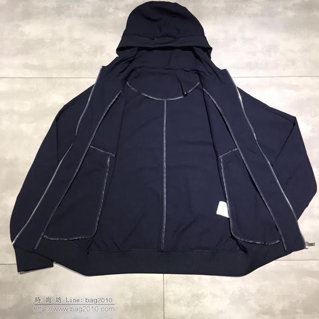Armani男裝 19春夏新款夾克 阿瑪尼連帽衫 藏青色 拉鏈男外套  tzy1688
